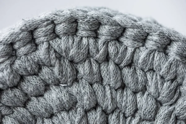 Panier Crochet Gris Organisateur Trucs Crochet Paniers Bas Modèle Pour — Photo