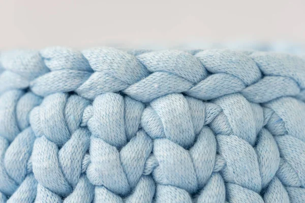 Gros Plan Crochet Panier Bleu Clair Organisateur Trucs Crochet Paniers — Photo