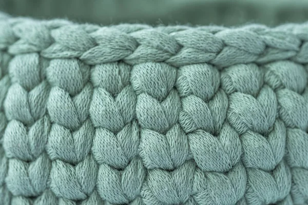 Gros Plan Panier Rose Crochet Organisateur Trucs Crochet Paniers Bas — Photo