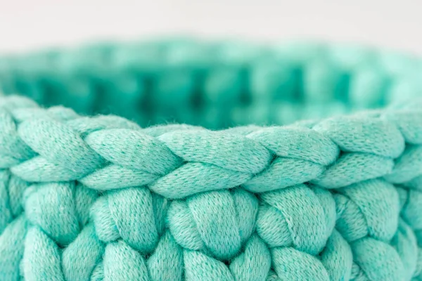 Gros Plan Intérieur Belle Couleur Menthe Confortable Panier Crochet Organisateurs — Photo