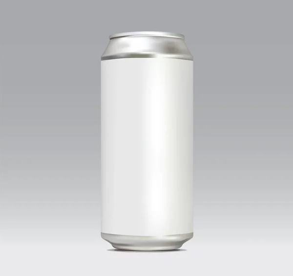 Realistic Can Mockup Illustration Mesh Silver Template Beverage Soda Cold — Stockový vektor