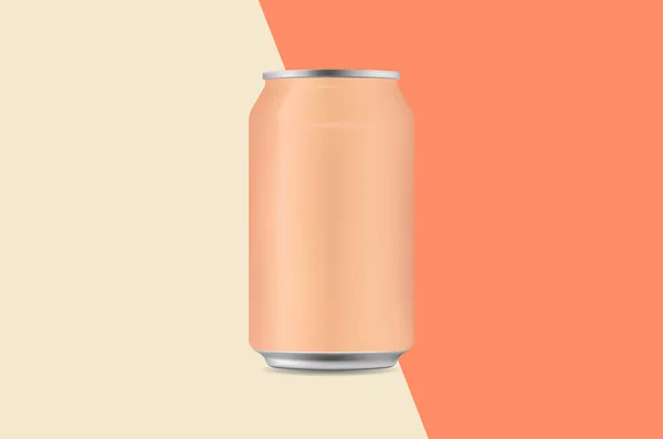 Cold Drink Can Realistic Mockup Illustration Shiny Beverage Beer Tin — Vector de stock