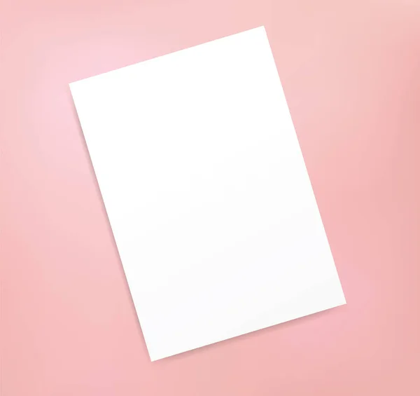 Realistic Blank Page Poster Mockup Template Isolated Invitation Pamphlet Cover — Image vectorielle