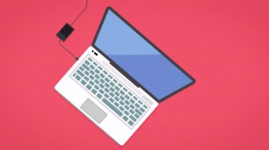 Laptop Tabletinde Animasyon Daktilo Akıllı Kalem Kupası Şişe Şarj Teknolojisi Aletinde