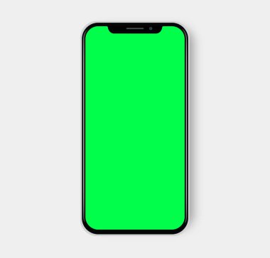 Green Screen Modern Notch Display Smartphone Mockup Template Illustration Technology