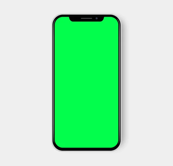 Green Screen Modern Notch Display Smartphone Mockup Template Illustration Technology — Photo