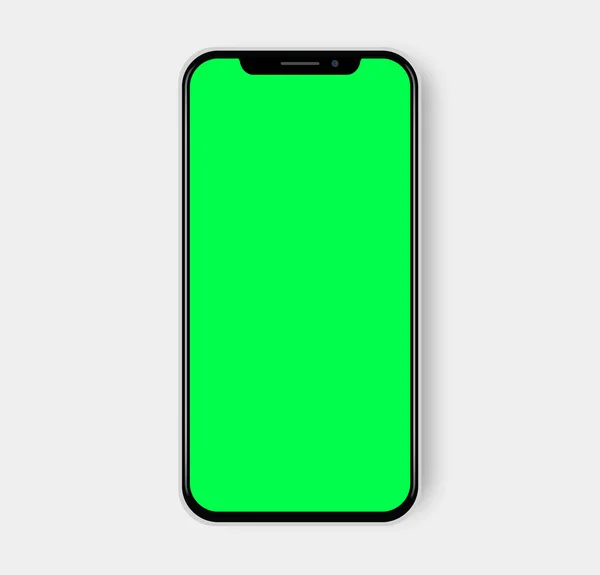 Green Screen Modern Notch Display Smartphone Mockup Template Illustration Technology