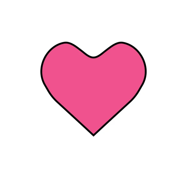 Flat Heart Shape Icon Illustration — Stockvektor