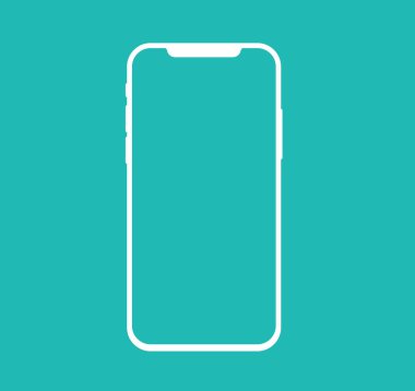 Görüntü Notch Beyaz Akıllı Telefon Aygıtı Model İzole Dokunmatik Ekran