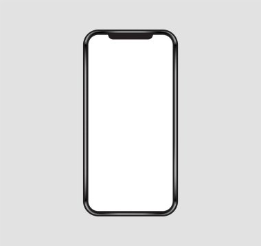 Gerçekçi Notch Smartphone Markalaşma Model Ayrıntılı Ofis İş Sunumu Tanıtım Teknolojisi Boş Ekran Aygıtı Şablonu