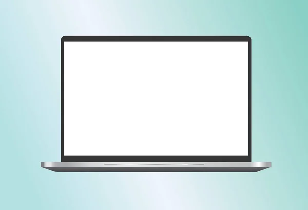 Realistic Laptop Blank Screen Black Frame Metallic Office Business Advertisement — Image vectorielle