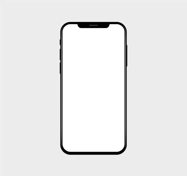 Realistic Notch Modern Smartphone Slim Bezels Buttons Branding Mockup Detailed — Vector de stock