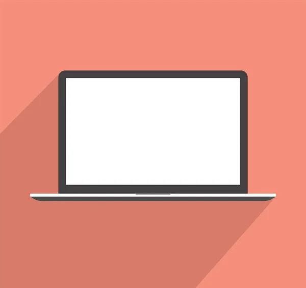Minimal Laptop Illustration Isolated Technology Modern Device Blank Display Flat — Διανυσματικό Αρχείο