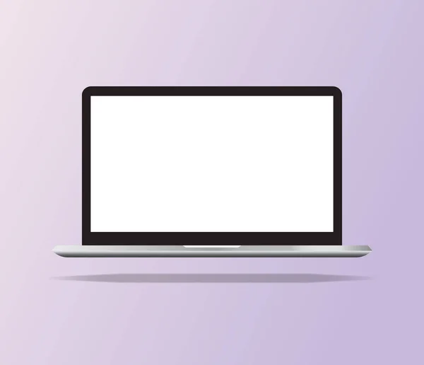 Minimal Laptop Floating Illustration Isolated Technology Modern Device Desktop Notebook — Vettoriale Stock