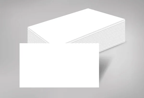 Blank Business Card Stack Pages Mockup White Printable Paper Canvas — Wektor stockowy