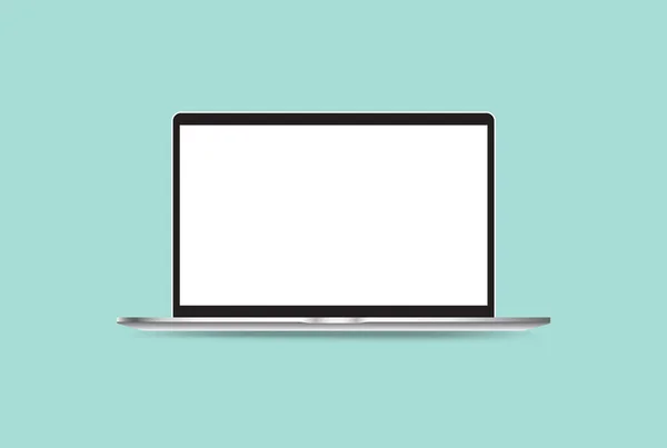 Metallic Modern Laptop Slim Bezels Illustration Computer Display Technology Web — Vettoriale Stock