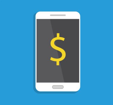 Dollar Sign Smartphone Display App Isolated Illustration Payment Technology Gadget Cellphone Business Social Media Merchant