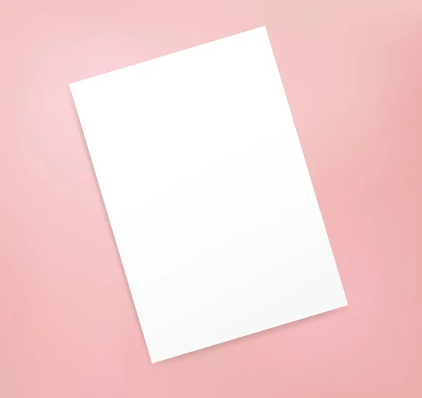Realistic Blank Page Poster Mockup Template Isolated Invitation Pamphlet Cover — Image vectorielle