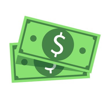 Dollar Notes Currency Flat Icon Illustration Banking Money Payment Concept