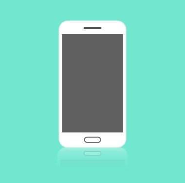 Modern Smartphone Flat Icon Illustration Reflection Web Element Technology Device Blank Display