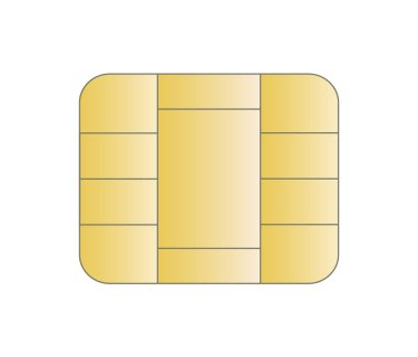 Altın Çip Sim Kredi Kartı Element Elektronik Simge İllüstrasyonu