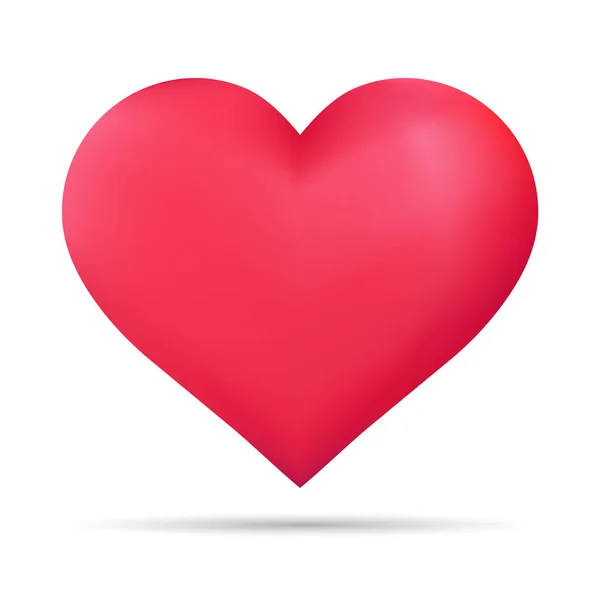 赤い光沢のあるハートイラスト 健康オルガンロマンチックな愛絶縁ベクトル背景 — ストックベクタ