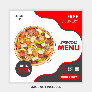 Premium Food Social Media Post Bakery Cafe Restaurant Banner Design Promotion Template
