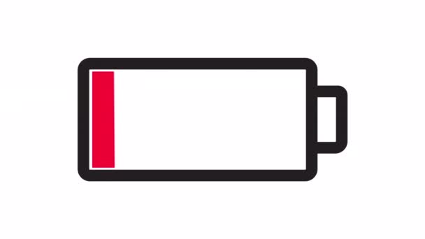 Battery Charging Red Bar Animation Power Electric Motion Graphic — 비디오