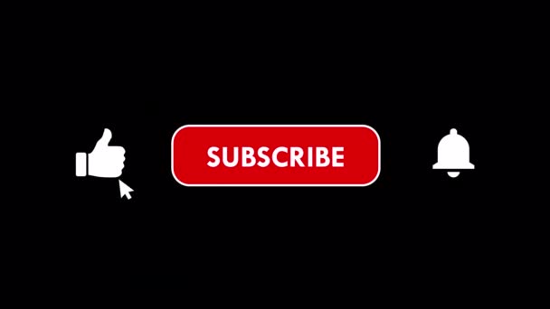 Subscribe Bell Icon Click Lower Third Animation Video Content Creator — 图库视频影像