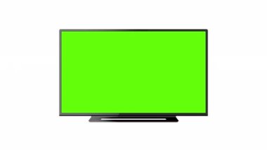 Modern TV Monitor With Stand Green Screen Animation Zoom in LED Television