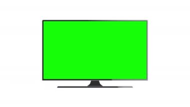 Minimalist Television Zoom In Green Screen Animation Glossy Wide TV