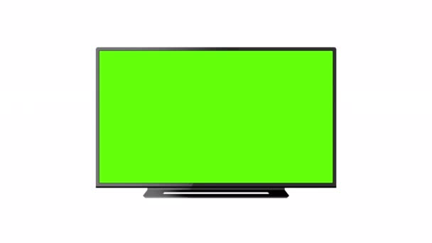 Modern Monitor Stand Green Screen Animation Zoom Led Television — Stockvideo