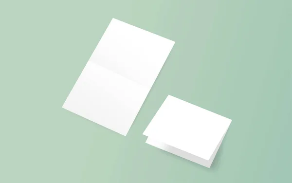 Blank Folding Papers Realista Business Mockup Modelo Identidade Marca Corporativa —  Vetores de Stock