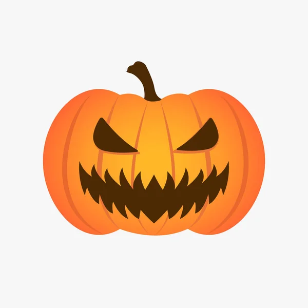 Przerażający Uśmiech Dyni Izolowany Ilustracja Wektora Horroru Halloween — Wektor stockowy