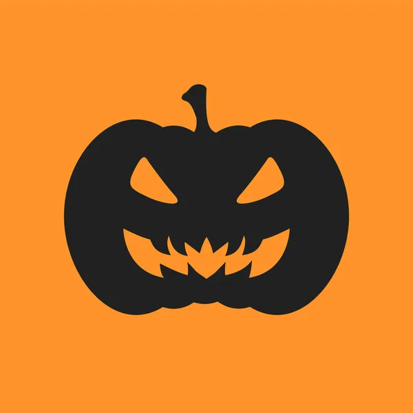 Przerażająca Sylwetka Dyni Izolowana Ikona Halloween Wektor Ilustracja — Wektor stockowy