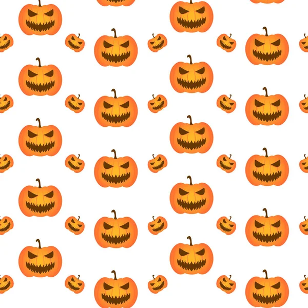 Horor Halloween Dýně Vzor Design Oranžové Vektor Pozadí — Stockový vektor