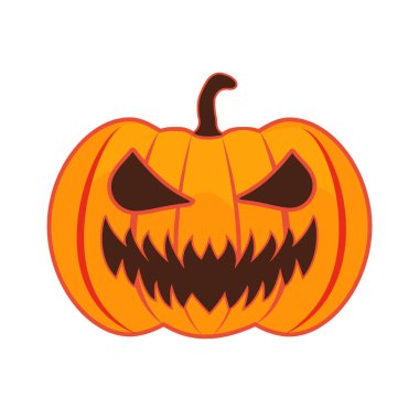 Cadılar Bayramı Korkunç Balkabağı İzole edilmiş Korku Kutlaması Vektörü İllüstrasyonu