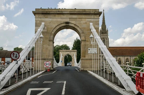 Marlow July 2021 View Length Impressive Suspension Bridge Marlow Buckinghamshire — Foto Stock