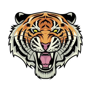 Tiger roar vector illustration premium vector