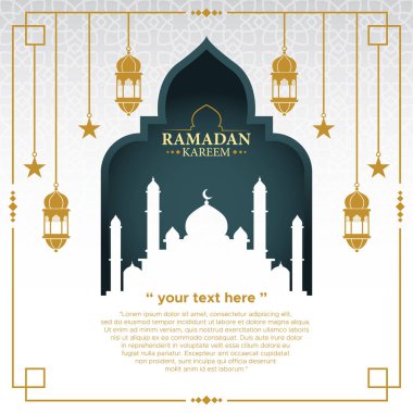 Ramazan kareem arkaplan premium vektörü