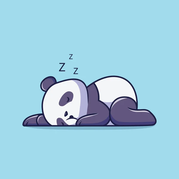 Cute Panda Sleeping Cartoon Illustration — ストックベクタ