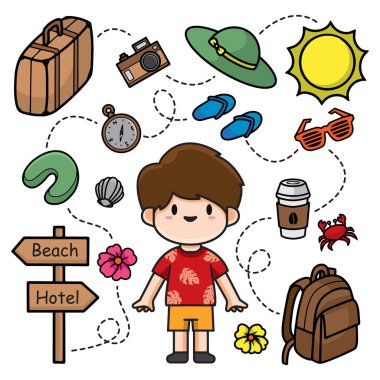 yaz zamanı karalama prim vektörü