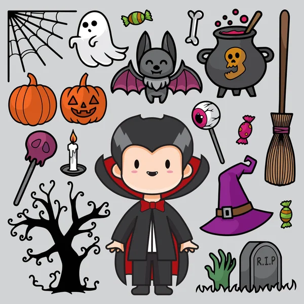 Happy Halloween Doodle Vector — Vector de stock