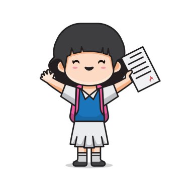 Güzel kız okul vektörüne geri döndü.