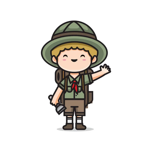 Cute Man Scout Vector — 스톡 벡터