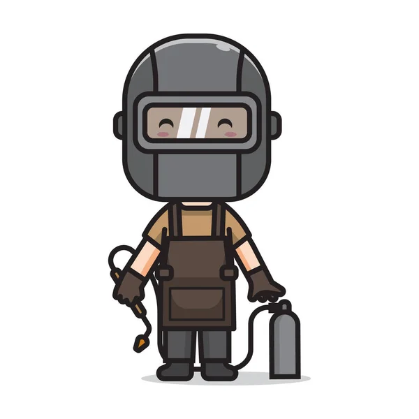 Cute Man Welder Vector — 스톡 벡터