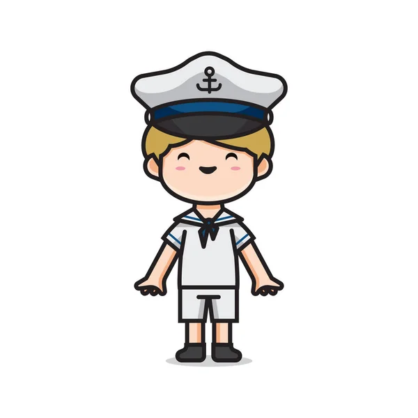 Cute Men Costume Sailor Vector — Vettoriale Stock