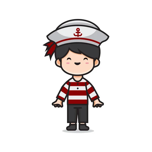 Cute Men Costume Sailor Vector — 스톡 벡터