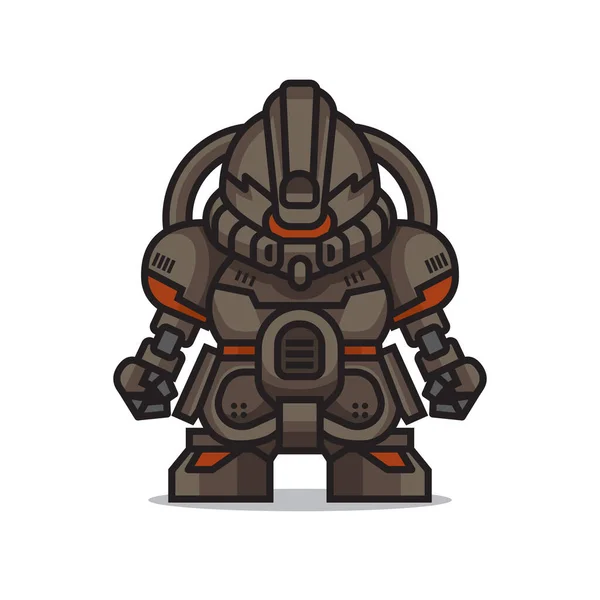 Cute Tank Mecha Robot Vector — ストックベクタ