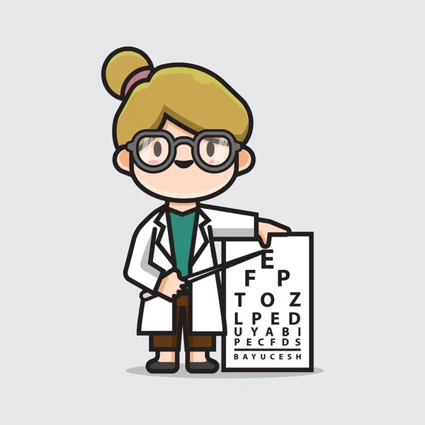 Cute Doctor Ophthalmologists Vector — Image vectorielle